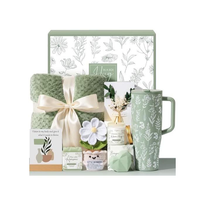 Birthday Gifts for Women - Get Well Soon Spa Care Package, Luxury Self Care Gift Basket for After Surgery & Cancer Care Inspirational Thinking of You Sympathy Thank You Gift Set for Mom Her Friend
