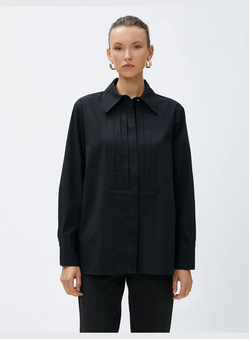 كوتون Relax Fit Stitch Detail Cotton Shirt
