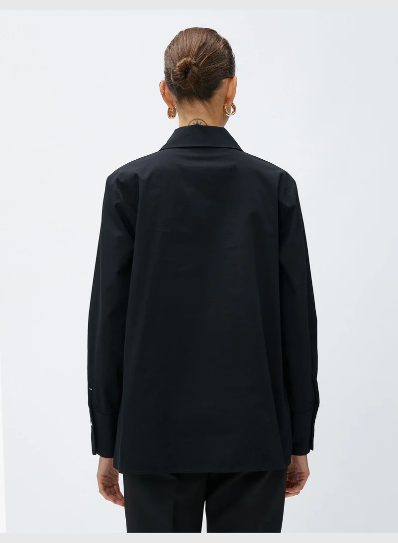 كوتون Relax Fit Stitch Detail Cotton Shirt
