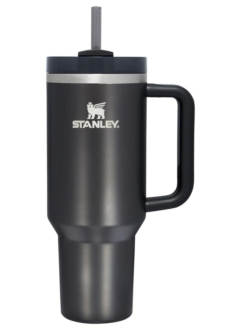 Stanley Quencher H2.0 Flowstate Stainless Steel Vacuum Insulated Tumbler With Lid And Straw For Water, Iced Tea Or Coffee, Smoothie And More, Black Glow, 40 Oz  - Image 1