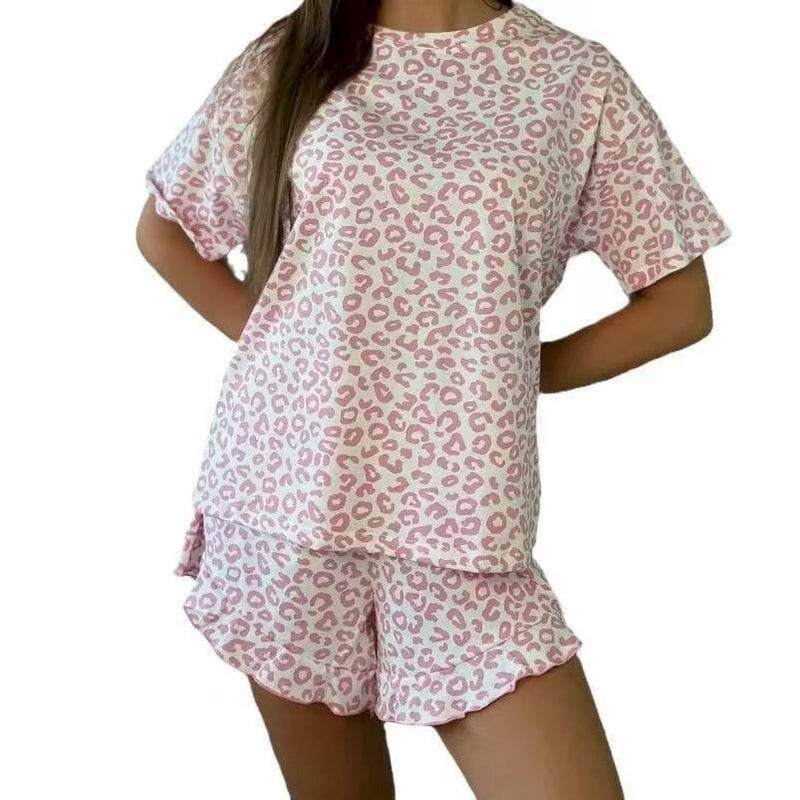 Women's Leopard Print Pajama Set - Grey - Image 5
