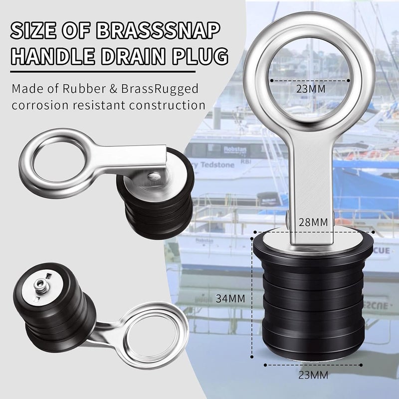 Honoson 2 Pieces Stainless Steel Drain Snap Plug Boat Drain Plug for Drains (1 Inch) - Image 2