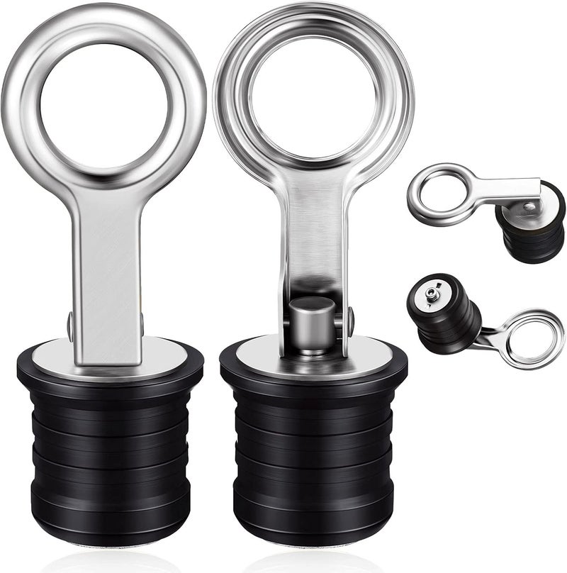Honoson 2 Pieces Stainless Steel Drain Snap Plug Boat Drain Plug for Drains (1 Inch) - Image 1