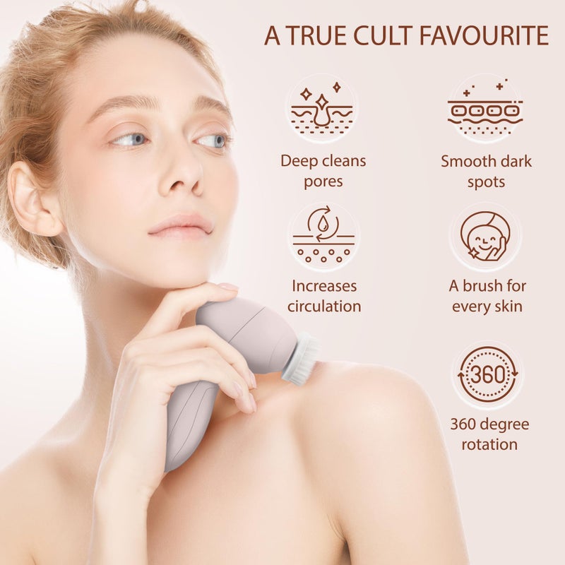 VISOFO Facial Cleansing Brush Face Scrubber Exfoliating Cleaning Skin Care Cleanser Wash Women Girls Electric Beauty Powered Exfoliator Skincare Spin Tools Scrub Washer Self Care by VISOFO (Rose Quartz) - Image 5