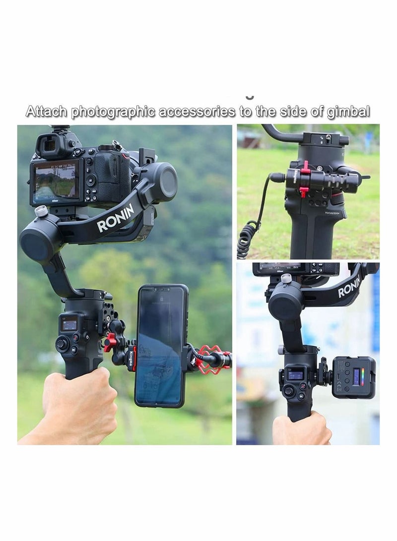 Side Extension Plate Mount for DJI Ronin S/SC/RS2/RSC2, Cold Shoe Adapter Stabilizer Gimbal with 1/4 3/8 Threaded Hole VideoLight Microphone Monitor - Image 3