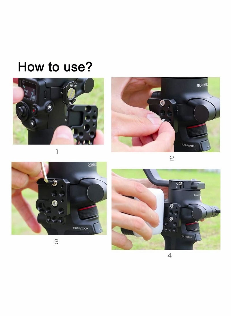 Side Extension Plate Mount for DJI Ronin S/SC/RS2/RSC2, Cold Shoe Adapter Stabilizer Gimbal with 1/4 3/8 Threaded Hole VideoLight Microphone Monitor - Image 4