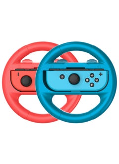 IINE Switch Racing Wheel Controller Grip Compatible for Nintendo Switch and Nintendo OLED Games, switch wheels for mario kart, Mario kart 8 deluxe nintendo switch Blue/Red Combo [2 Pack]  - Image 1