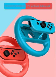 IINE Switch Racing Wheel Controller Grip Compatible for Nintendo Switch and Nintendo OLED Games, switch wheels for mario kart, Mario kart 8 deluxe nintendo switch Blue/Red Combo [2 Pack]  - Image 3