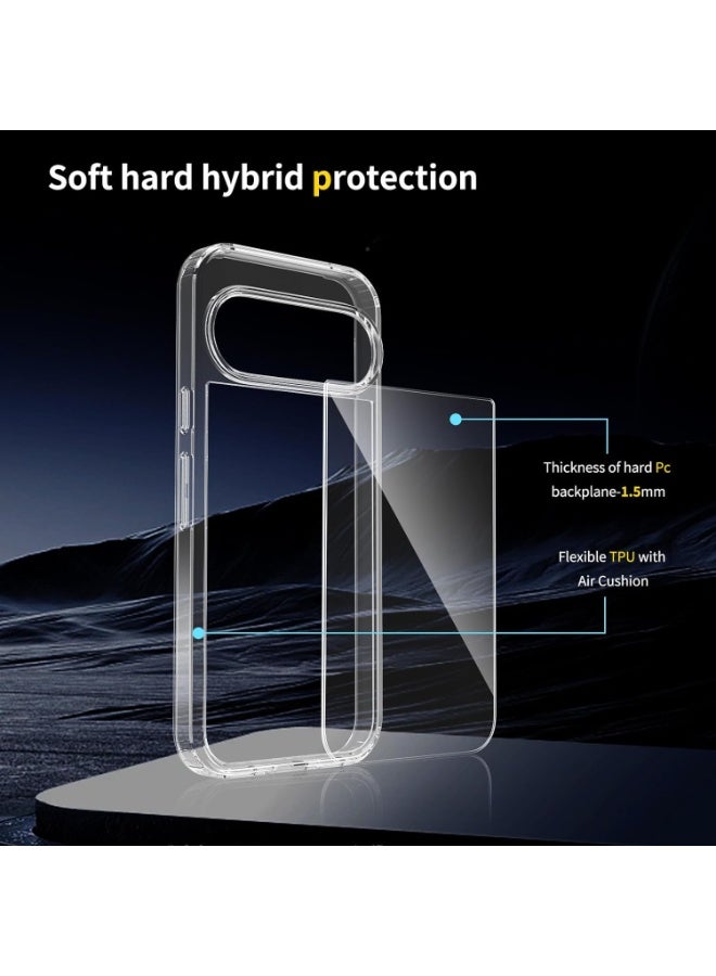 Clear Shockproof TPU Case for Google Pixel 10 & 10 Pro – Anti-Yellowing Crystal Clear Back, Full Camera Lens Protection, Reinforced Corners, Ultra-Thin 360° Protective Cover - Image 2