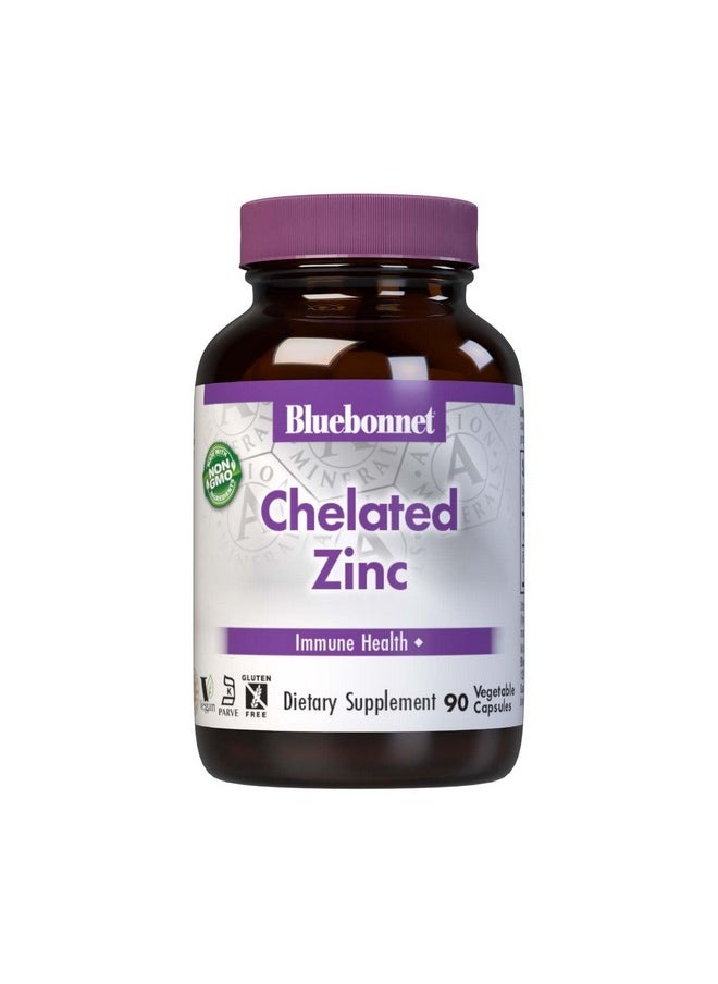 بلو بونيه - Bluebonnet Nutrition Albion Chelated Zinc، لصحة المناعة ووظيفة الإنزيم*، خالٍ من الصويا، خالٍ من الجلوتين، غير معدّل وراثيًا، معتمد كوشير، خالٍ من منتجات الألبان، نباتي، 90 كبسولة نباتية، 90 وجبة - Image 1