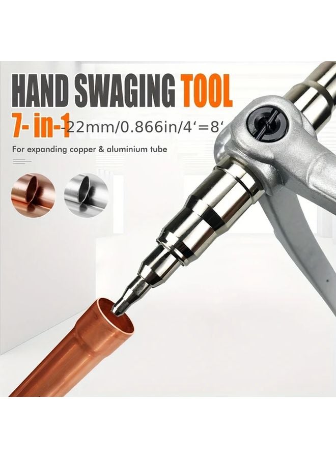 6 موسع أنابيد يدوي 22 ملم 7 في 1 أداة تضييق الأنابيب المحمولة مجموعة فولاذ كربوني - Image 4