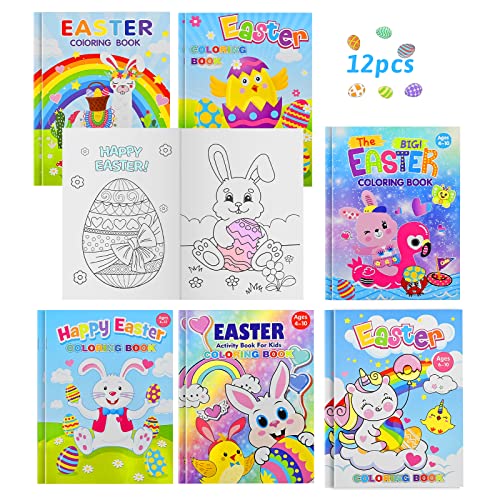 PERFQU 12 Pack Easter Coloring Books for KidsEaster Day Activity Books for Boys and Girls Ages 212 Easters Basket Stuffer Gifts Party Favor Books for Home School Class Coloring Activity and Decorations - Image 1