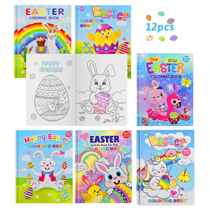 PERFQU 12 Pack Easter Coloring Books for KidsEaster Day Activity Books for Boys and Girls Ages 212 Easters Basket Stuffer Gifts Party Favor Books for Home School Class Coloring Activity and Decorations - Image 2