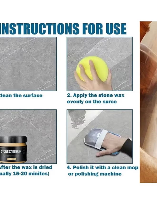 WILLIAM WEIR Stone Care Wax，Stone Care Wax Furniture Polish , Suit for Marble Furniture, Ceramic Tiles, Stone Floor, Stone Walls, Stone Polish Protection. - Image 5
