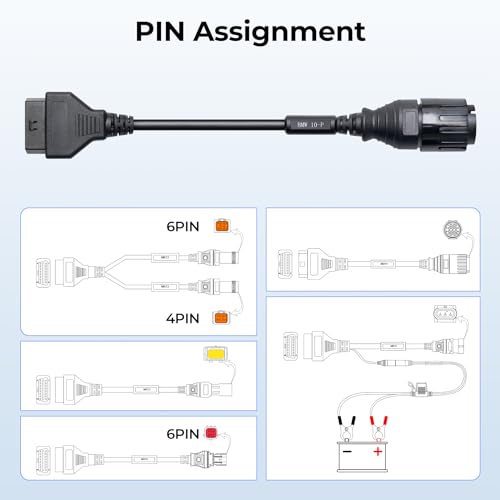 Topdon محول TOPDON 10 دبوس دائري إلى 16 دبوس متوافق مع دراجات BMW - Image 5