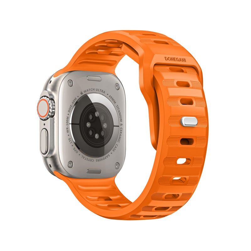 DONEGANI UC2 Band for Apple Watch Bands Women Men Se Ultra 2 40mm 44mm 46mm 42mm 45mm 41mm 38mm 49mm Series 10 9 8 7 6 5 4 3 iWatch Sport Strap Silicone Orange_Army Green - Image 2