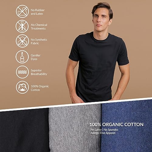 Cottonique Hypoallergenic T-Shirt for Men with Skin Allergies and Sensitive Skin Melange - Image 4