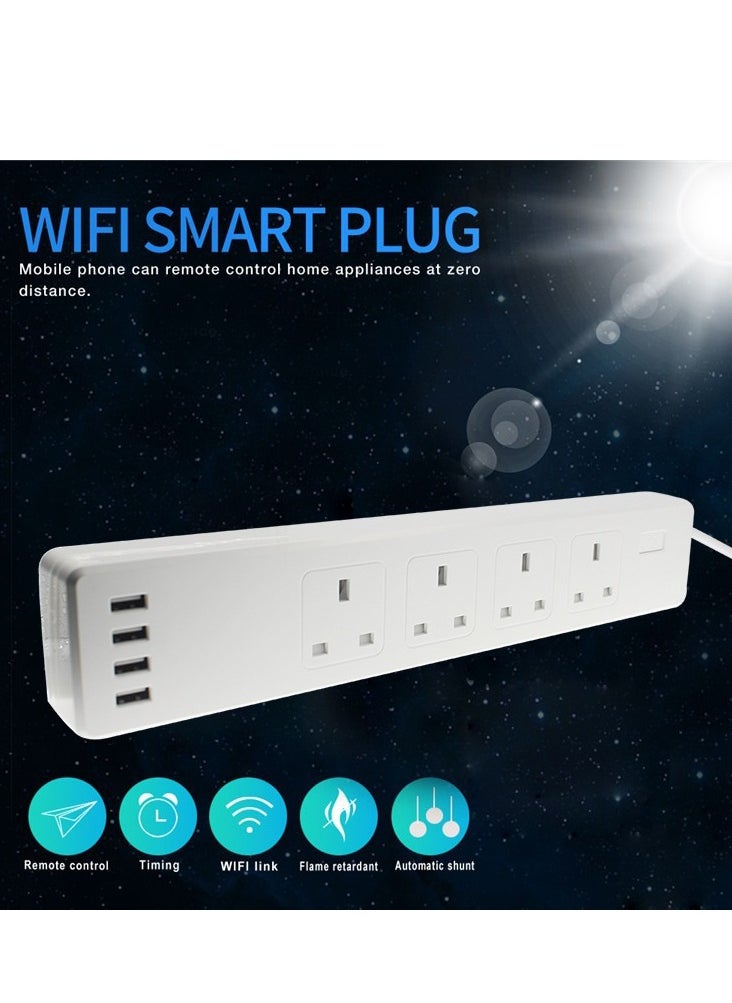 RSH Home power outlet with 4 USB charging ports, home/office power protector with 1 .8m extension cord for smartphones and tablets  - Image 2