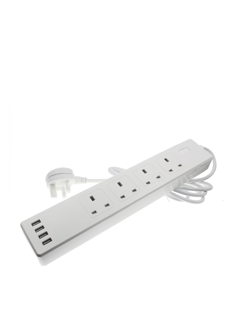 RSH Home power outlet with 4 USB charging ports, home/office power protector with 1 .8m extension cord for smartphones and tablets  - Image 1