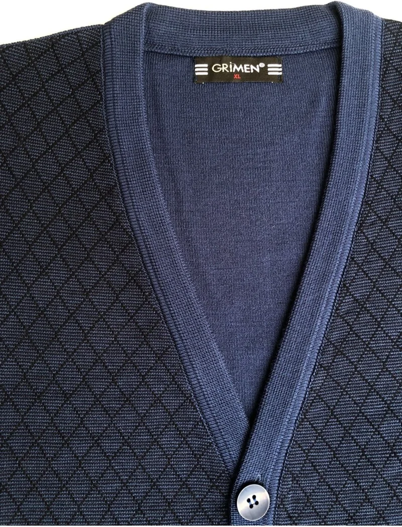 Blues Moda Grimen Buttoned Steel Knitted Casual Comfortable Pattern Buttoned Vest