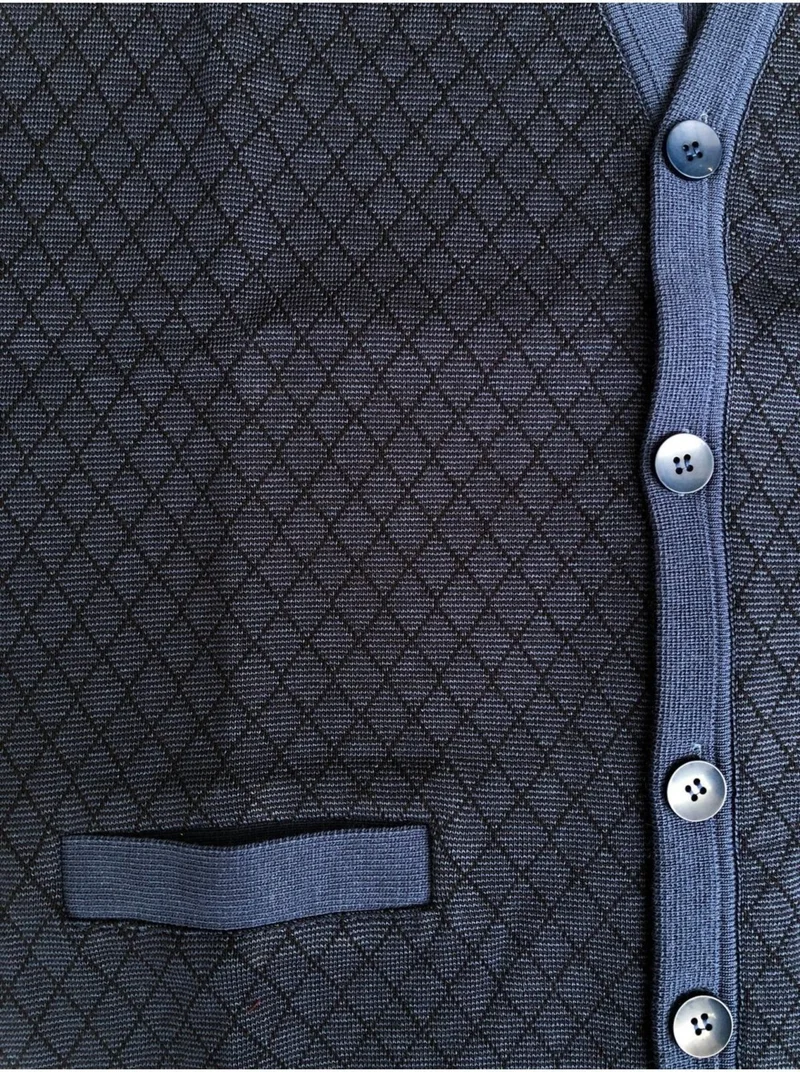 Blues Moda Grimen Buttoned Steel Knitted Casual Comfortable Pattern Buttoned Vest