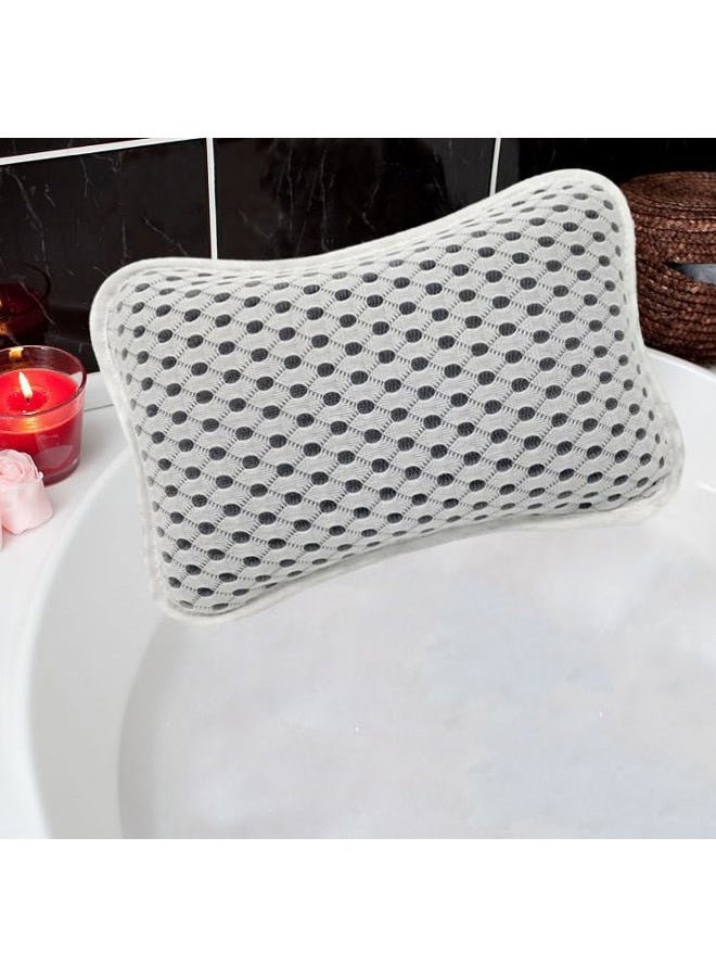 Rasenoo Bath Pillows for tub,Home Spa Pillows for Bathtub, Hot Tub,Head and Neck Support with 2 Strong Suction Cups,Grey - Image 1