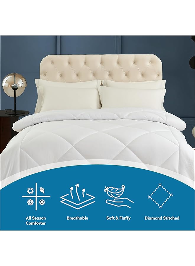 erorex Comforter Duvet Insert Down Alternative King Double Size Quilt 350 Gsm Filling Quilted All Season Comforter Insert Fits 260X240 Cms - Image 2