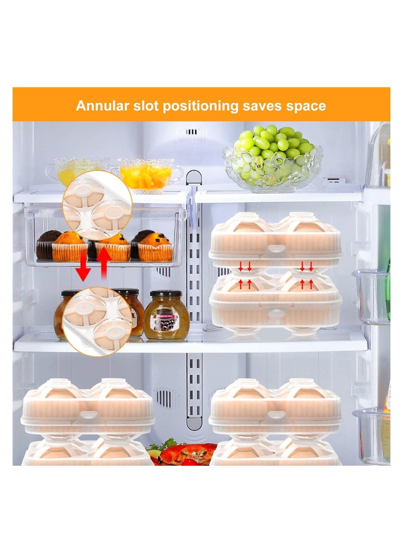 Generic - 4 Girds Egg Holder Container, Plastic Egg Storage Box Leakproof Shockproof Protection, Portable Egg Tray Carriage Dispenser for Camping Picnic Travel Kitchen Refrigerator Outdoor, 2PCS - Image 1