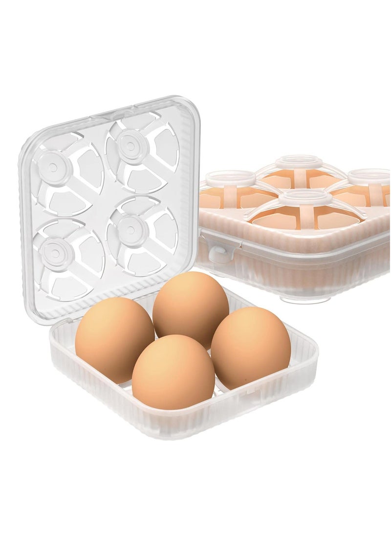 Generic - 4 Girds Egg Holder Container, Plastic Egg Storage Box Leakproof Shockproof Protection, Portable Egg Tray Carriage Dispenser for Camping Picnic Travel Kitchen Refrigerator Outdoor, 2PCS - Image 1