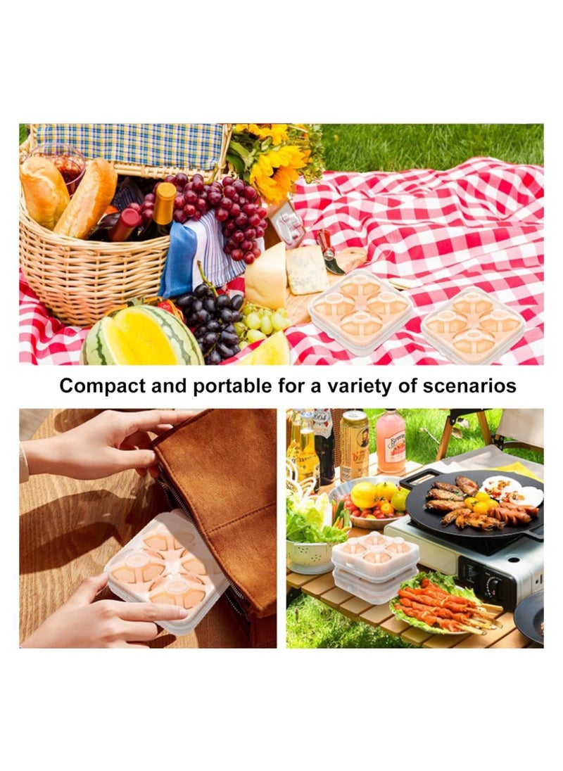 Generic - 4 Girds Egg Holder Container, Plastic Egg Storage Box Leakproof Shockproof Protection, Portable Egg Tray Carriage Dispenser for Camping Picnic Travel Kitchen Refrigerator Outdoor, 2PCS - Image 1