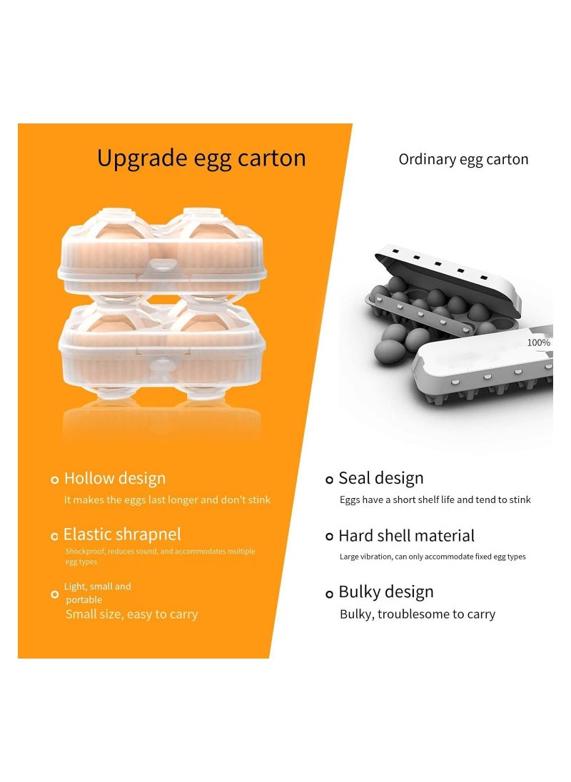 Generic - 4 Girds Egg Holder Container, Plastic Egg Storage Box Leakproof Shockproof Protection, Portable Egg Tray Carriage Dispenser for Camping Picnic Travel Kitchen Refrigerator Outdoor, 2PCS - Image 1