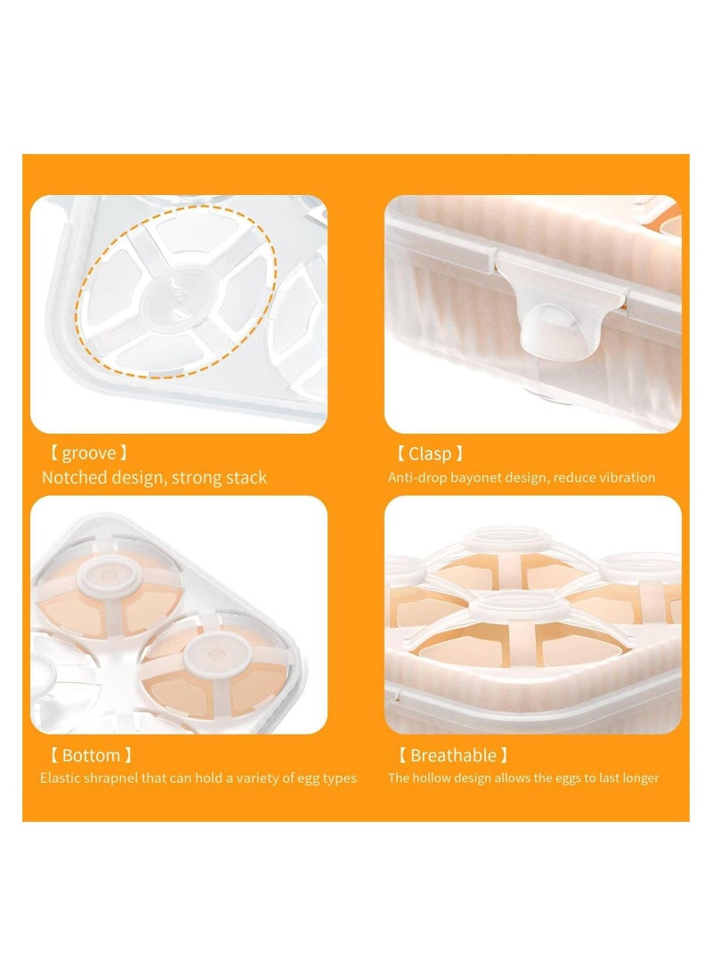 Generic - 4 Girds Egg Holder Container, Plastic Egg Storage Box Leakproof Shockproof Protection, Portable Egg Tray Carriage Dispenser for Camping Picnic Travel Kitchen Refrigerator Outdoor, 2PCS - Image 1