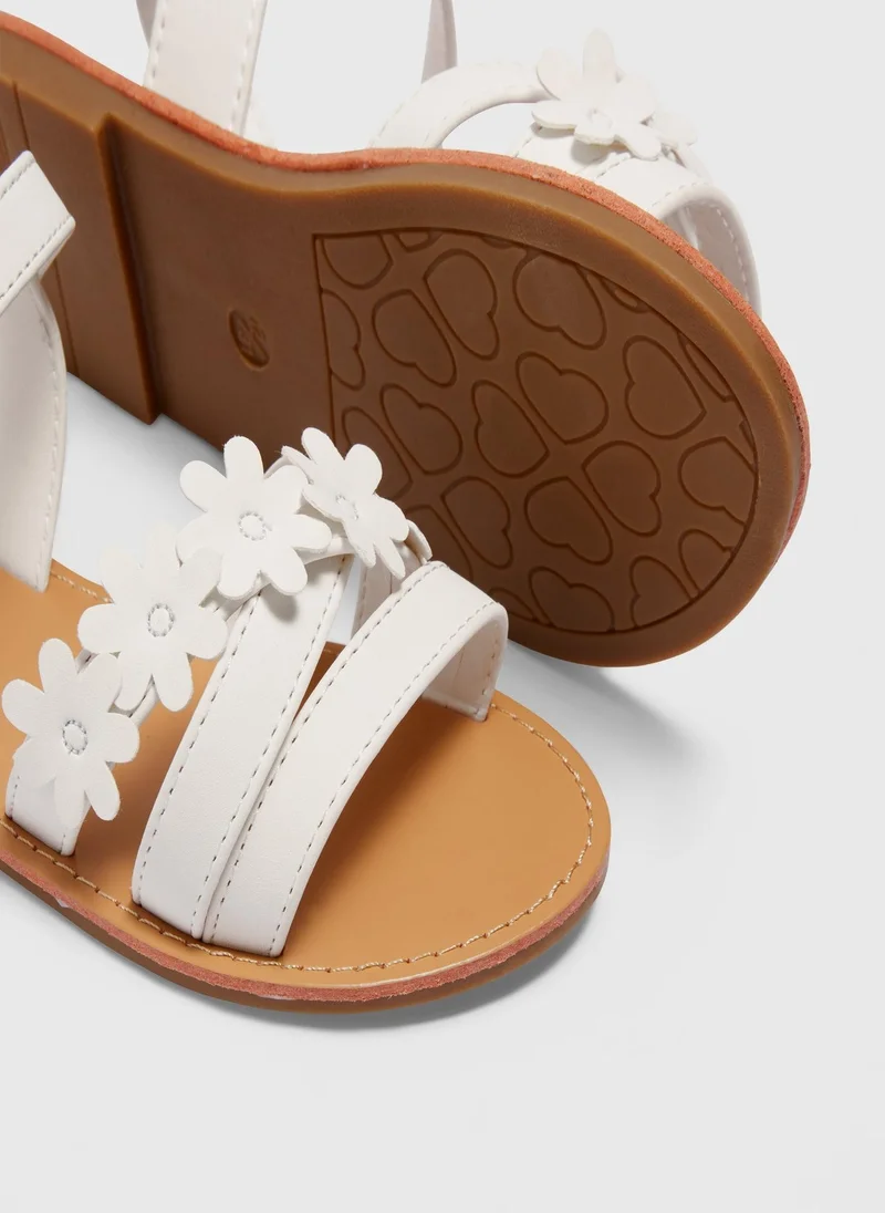 ماتلان Girls White Flower Sandals