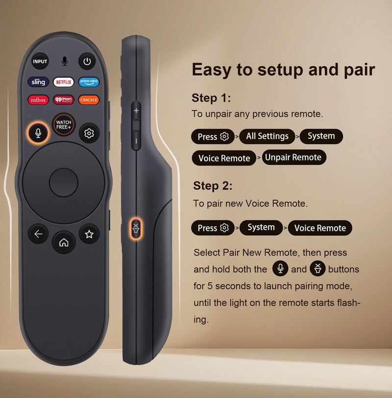 VTINVAN for vizio smart TV Replacement,for 2019-2024 VIZIO Remote Control for Smart TV with Voice Control. - Image 5