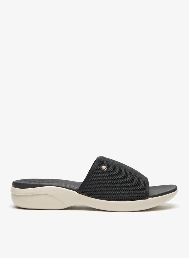 Flora Bella By Shoexpress Textured Slip-On Flatform Sandals