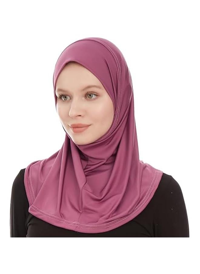 Arabest Soft Muslim Women's Plain Ready-to-Wear Amira Jersey Hijab - One-Piece Instant Headscarf for Women  - Image 1