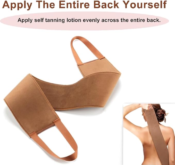 KELILO Lotion Applicator for Back Back Tanner Applicator with velvet Fake Tan Back Applicator Apply Lotion to Back work with Self Tanning Mitt fake tan mitt Smooth and Even - Image 4