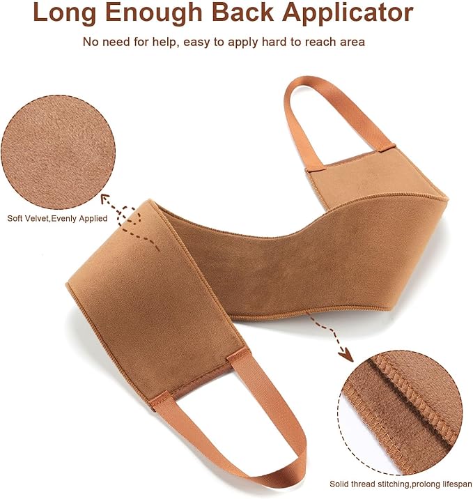 KELILO Lotion Applicator for Back Back Tanner Applicator with velvet Fake Tan Back Applicator Apply Lotion to Back work with Self Tanning Mitt fake tan mitt Smooth and Even - Image 2