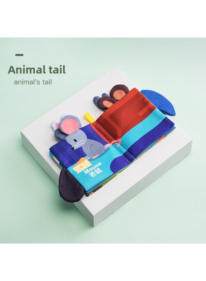 Baby Animal Tail Cloth Book Baby Tear Cloth Book Children's Ring Paper Three-dimensional Cloth Book Early Teaching Toys Wholesale-Color:Rt010 Animal Ear Cloth Book (8 Pages, Single Book Bag)  - Image 1
