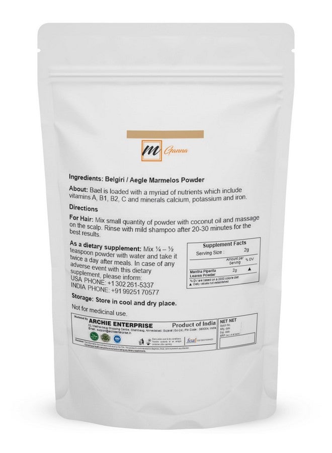 mGanna 100% Natural Belgiri Aegle Marmelos Bael Phal Dry Bel Wood Apple Powder For Healthy Hair And Skin 227 Gms0.5 Lbs - Image 2