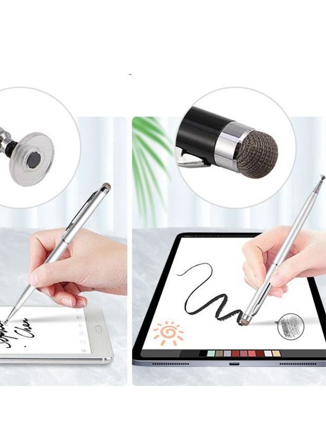 2-Piece 2 In 1 Universal Stylus Pens For Touch Screens, High Sensitive Sensitivity Precision Stylus, Capacitive Stylus With Pen Clip, For All Universal Touch Screen Devices Black/White