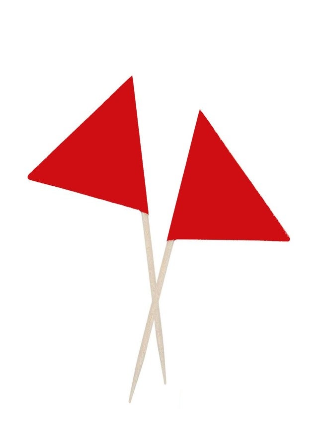 JAVD Solid Red Toothpick Flags Small Mini Plain Red Color Triangle Stick Cupcake Toppers Flags DIY Decoration (100 Pcs) - Image 4