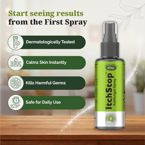 ItchStop Antifungal Spray for Women & Men | Hands-Free Ayurvedic & Herbal Formula – Anti Bacterial, Anti Itch, Anti Chafing & Anti Fungus for Skin Fungal Infection on Thighs, Feet, Back, Hand, Underarm, Private Parts & Nail | Fast-Acting on Ringworm, Eczema, Redness, Jock Itch, Itchy Skin & Irritation | Safe for Daily Use (Pack of 2) - Image 2