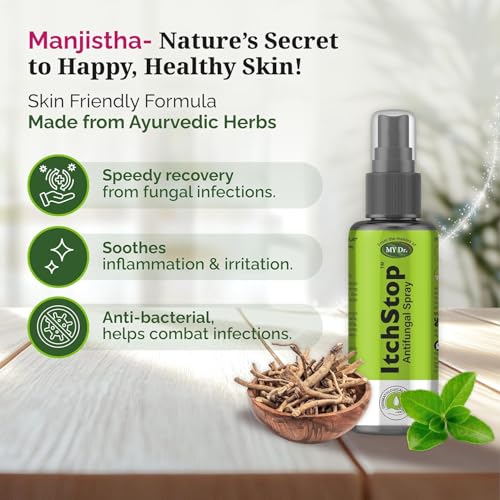 ItchStop Antifungal Spray for Women & Men | Hands-Free Ayurvedic & Herbal Formula – Anti Bacterial, Anti Itch, Anti Chafing & Anti Fungus for Skin Fungal Infection on Thighs, Feet, Back, Hand, Underarm, Private Parts & Nail | Fast-Acting on Ringworm, Eczema, Redness, Jock Itch, Itchy Skin & Irritation | Safe for Daily Use (Pack of 2) - Image 3