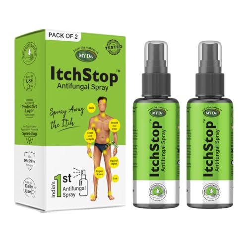 ItchStop Antifungal Spray for Women & Men | Hands-Free Ayurvedic & Herbal Formula – Anti Bacterial, Anti Itch, Anti Chafing & Anti Fungus for Skin Fungal Infection on Thighs, Feet, Back, Hand, Underarm, Private Parts & Nail | Fast-Acting on Ringworm, Eczema, Redness, Jock Itch, Itchy Skin & Irritation | Safe for Daily Use (Pack of 2) - Image 1