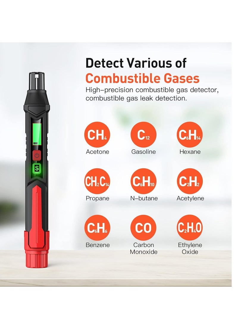 KASTWAVE Propane Gas Leak Detector for Home and RV, Portable Natural Gas Sniffer Sound & LED Alarm High Accuracy Battery Powered, Pocket Pen Type Flammabler Gas Detection Analyzer Meter Tool - Image 2