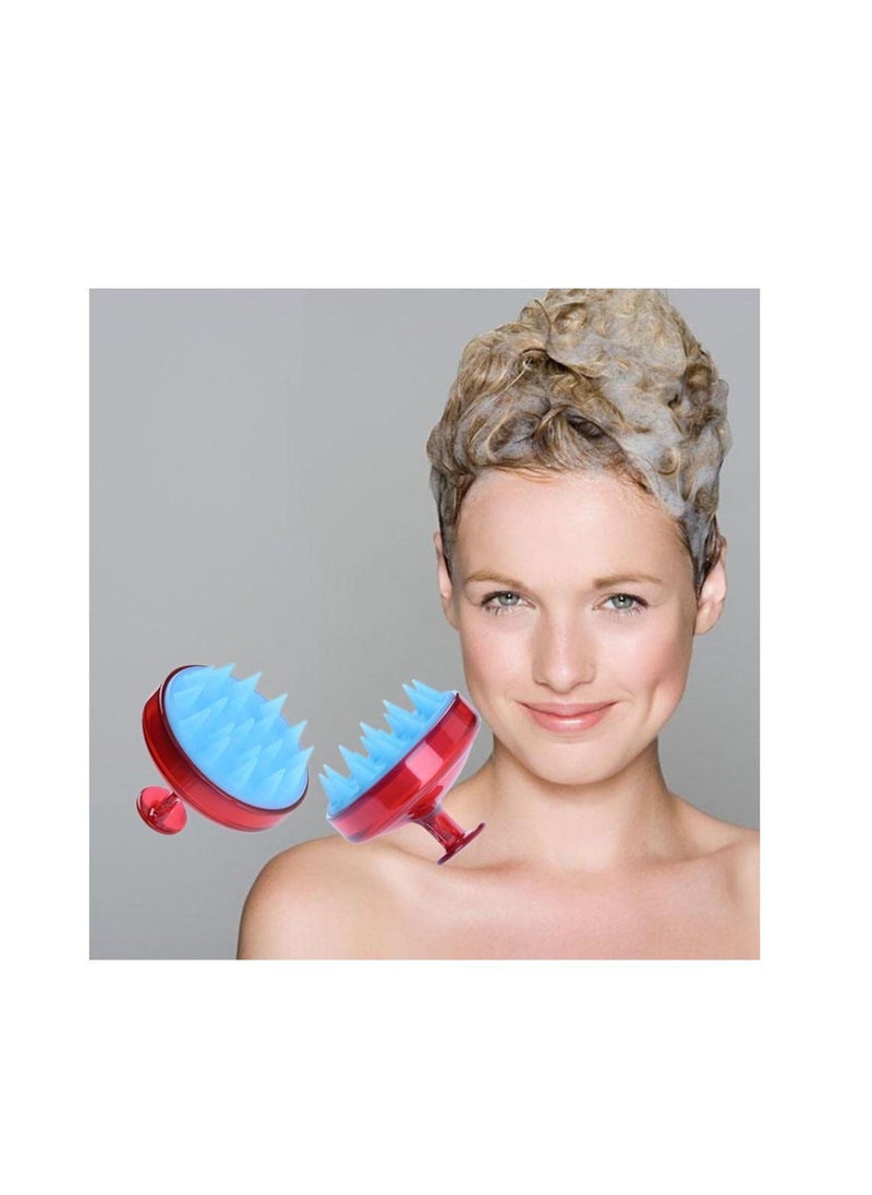 Y&D MAKINGTEC Hair Massage Brush Silicone Head Shampoo Scalp Washing Comb (Red)  - Image 2