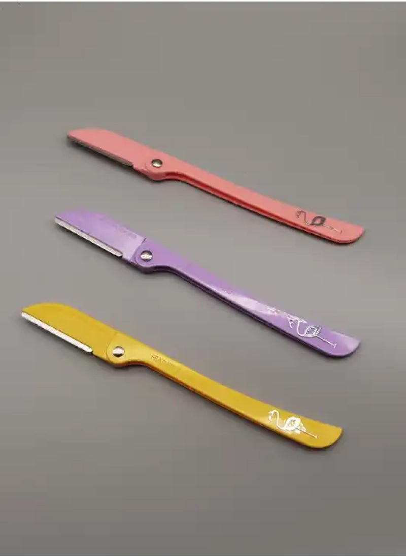BOLAND LAURA - Boland Laura Women's Facial and Body Hair Removal Razor 3 Blades Yellow/Pink/Purple 3pcs - Image 1