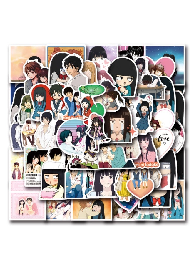 NIBEMINENT 55 Pcs kimi Ni Todoke Deco Kit Waterproof Stickers, High Definition Printing Bright Colors, Suitable for Laptop Skateboard Luggage Water Bottle Guitar DIY - Image 2
