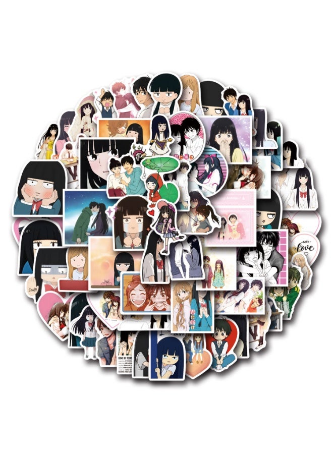 NIBEMINENT 55 Pcs kimi Ni Todoke Deco Kit Waterproof Stickers, High Definition Printing Bright Colors, Suitable for Laptop Skateboard Luggage Water Bottle Guitar DIY - Image 1